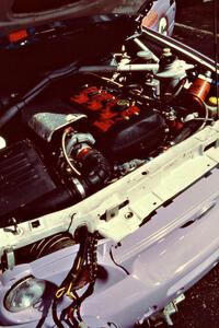 Engine bay of the Carl Merrill / J. Jon Wickens Ford Escort Cosworth RS.