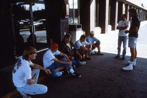 L to R) Scott Petersdorf, Heikke Nielsen, Norm Johnson, J.B Niday, (unknown), Jon Myhrie, Al Kintigh