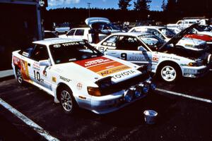 The Vinnie Frontinan / Frank Arruda Toyota Celica GT4 and the Peter Cunningham / Joe Andreini Acura Integra at parc expose.