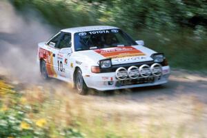 Vinnie Frontinan / Frank Arruda at speed in their Toyota Celica GT4.