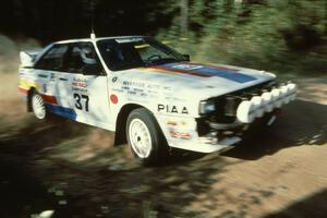 The Tim Maskus / Doug Trott Audi Quattro at the 90-right on Indian Creek Forest Rd.