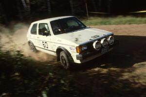 The Heikke Nielsen / Bob Nielsen VW Rabbit at the 90-right on Indian Creek Forest Rd.