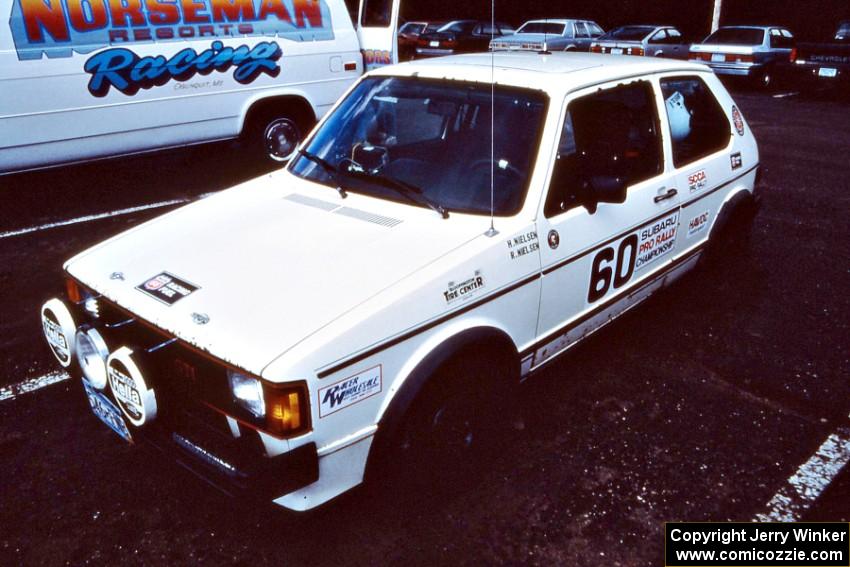 Heikke Nielsen /  Bob Nielsen VW Rabbit in the Northern Inn parking lot.