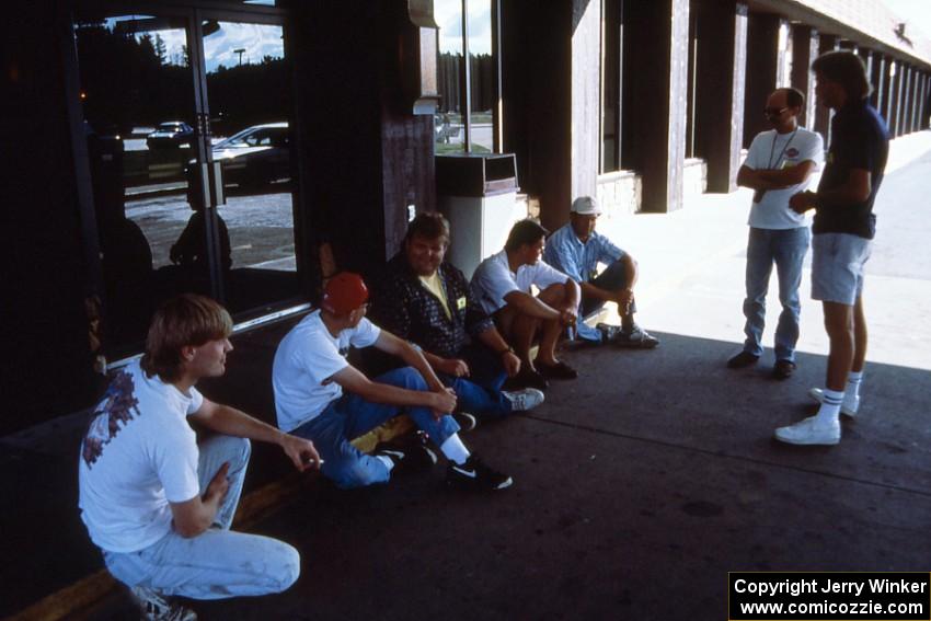 L to R) Scott Petersdorf, Heikke Nielsen, Norm Johnson, J.B Niday, (unknown), Jon Myhrie, Al Kintigh