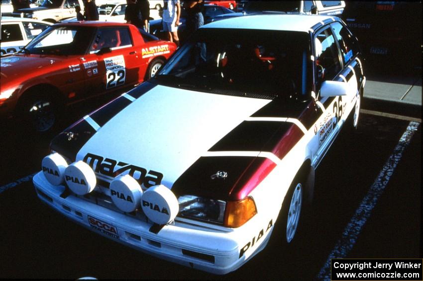 The Craig Sobczak / Kevin DeLoughary Mazda 323GTX at parc expose.