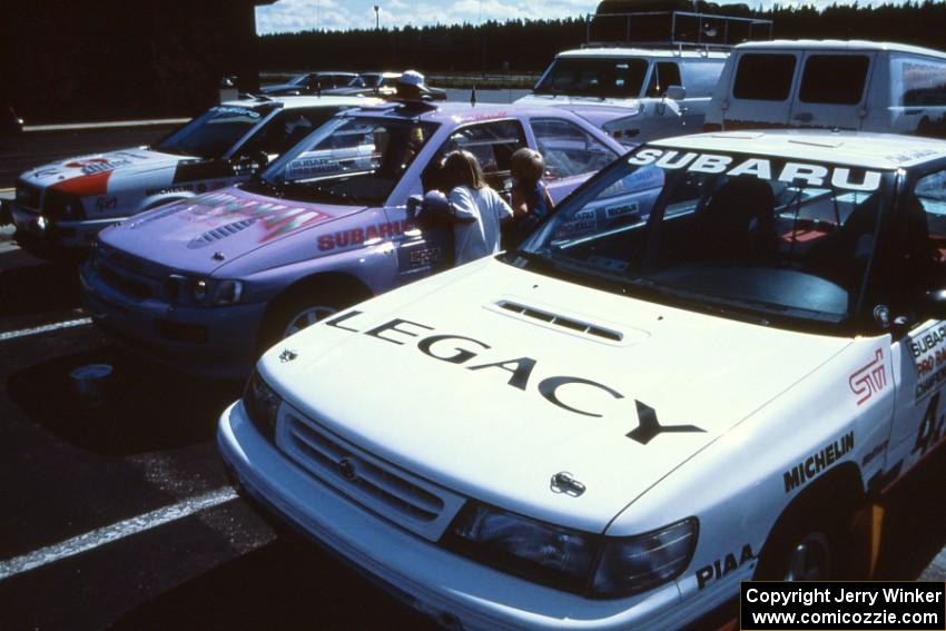 The Chad DiMarco / Erick Hauge Subaru Legacy and Carl Merrill / J. Jon Wickens Ford Escort Cosworth at parc expose.