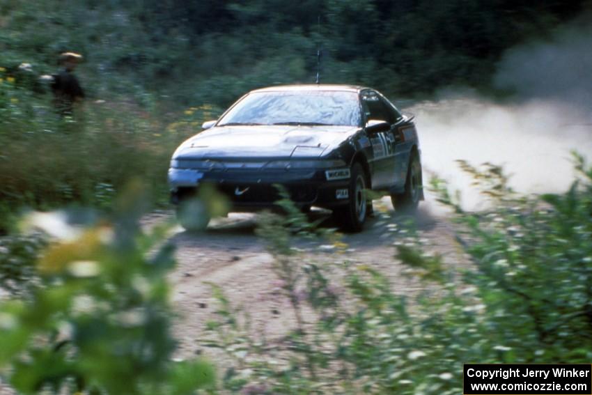 The Cal Landau / Eric Marcus Mitsubishi Eclipse at speed on Indian Creek Forest Rd.