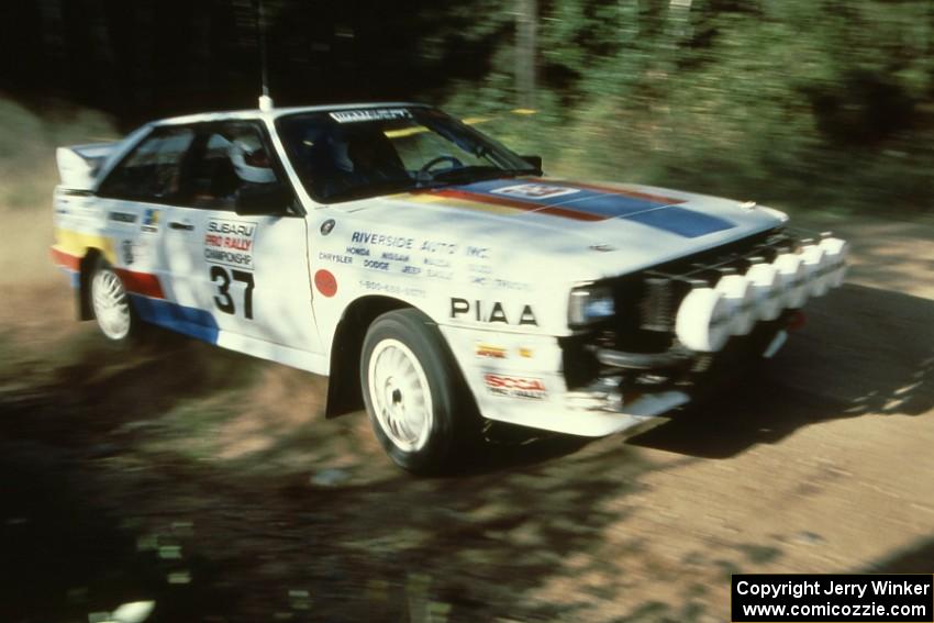 The Tim Maskus / Doug Trott Audi Quattro at the 90-right on Indian Creek Forest Rd.
