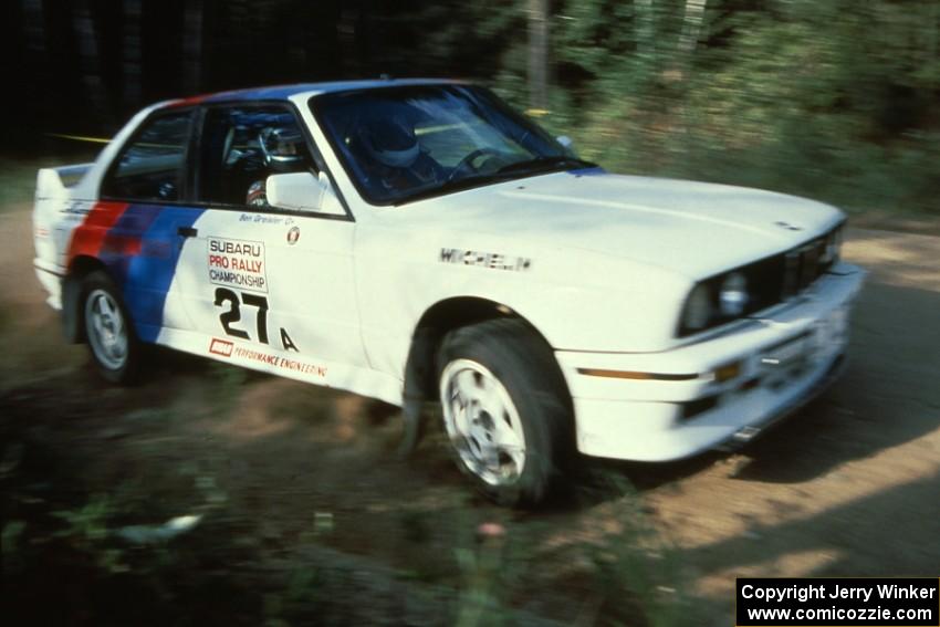 The Rick Davis / Ben Greisler BMW M3 at the 90-right on Indian Creek Forest Rd.