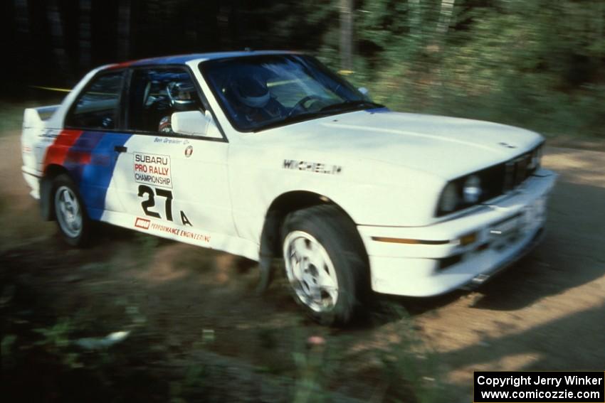 The Rick Davis / Ben Greisler BMW M3 at the 90-right on Indian Creek Forest Rd.