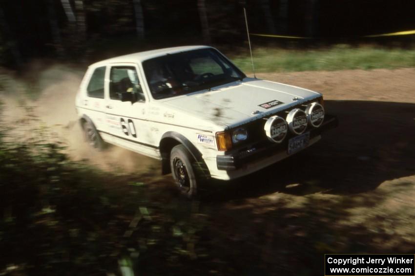 The Heikke Nielsen / Bob Nielsen VW Rabbit at the 90-right on Indian Creek Forest Rd.