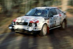 Paul Choiniere / John Buffum were first on the road in the Audi Quattro S-2.
