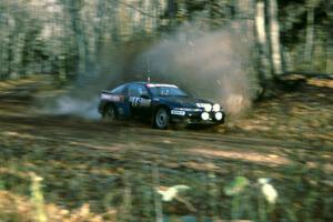 Cal Landau / Eric Marcus Mitsubishi Eclipse hits a puddle near the end of SS1, Beacon Hill.