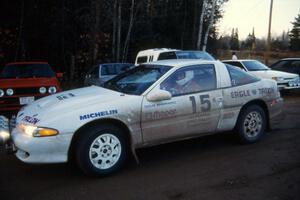 Doug Shepherd / Pete Gladysz line up for the start of the next stage in their Eagle Talon.