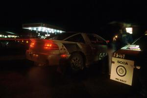 Todd Bawden / Martin Headland Mitsubishi Eclipse heads back out of L'Anse for the stages near Kenton.