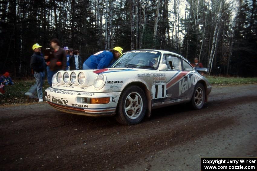 The Jeff Zwart / David Stone Porsche Carrera 4 awaits the start of the next stage.