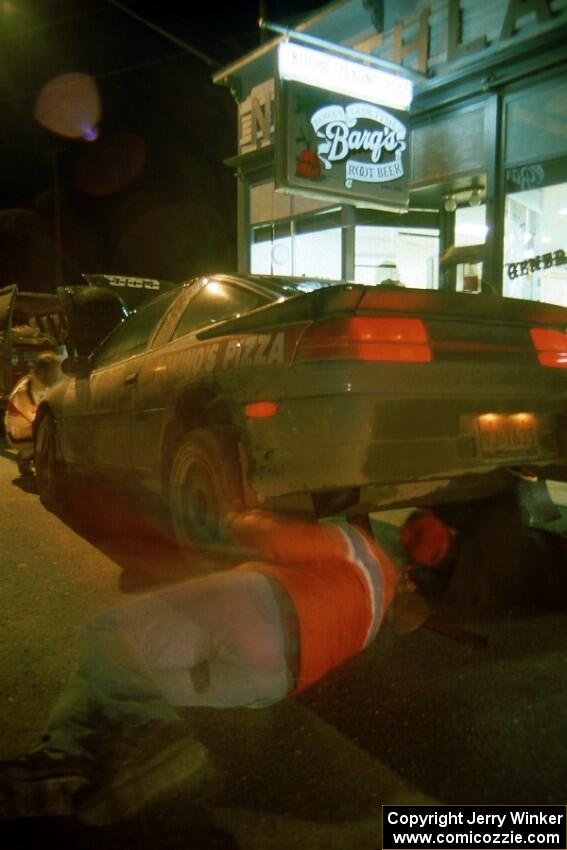 Cal Landau / Eric Marcus Mitsubishi Eclipse gets serviced outside the general store in Kenton (1).