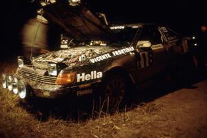 Vinnie Frontinan / Frank Arruda prepare for the final stages of day one in their Group A Toyota Celica All-Trac.(2)