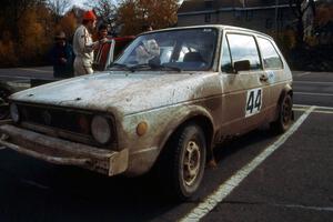 Tom VanDamme / Chuck VanDamme at the Copper Harbor service in their VW Rabbit.