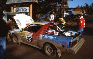 Tim Maskus / Doug Trott in their Mitsubishi Starion finished 10th overall. This photo was from the Copper Harbor service area.