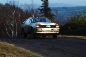 Paul Choinere / Doug Nerber took it easy over the yump in their Audi Quattro en route to a second place finish overall.