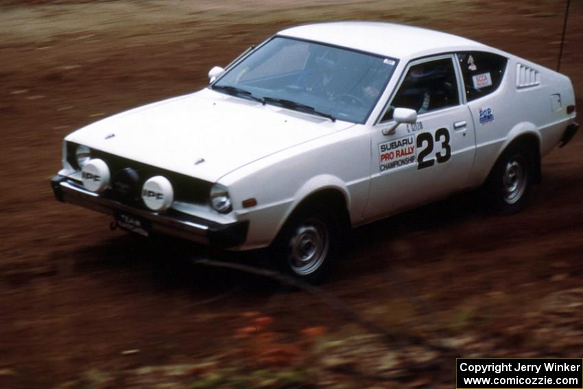 Chris Czyzio / Eric Carlson at speed on the first stage in their Plymouth Arrow.