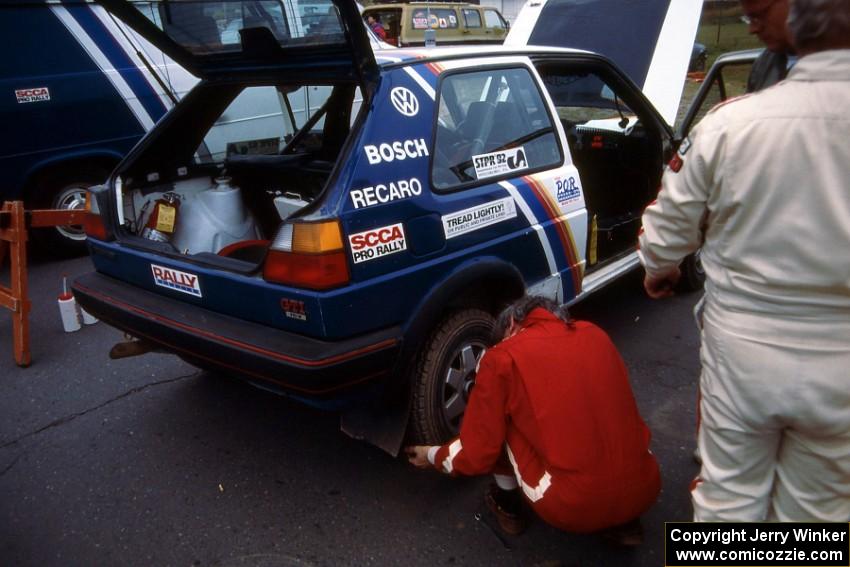 The Dick Casey / Martin Dapot VW GTI at L'Anse service.