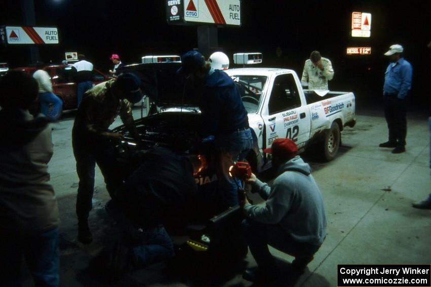 Mark Alderson / Bill Boggs refuel their Toyota Pickup. They unfortunately DNF'ed the event.