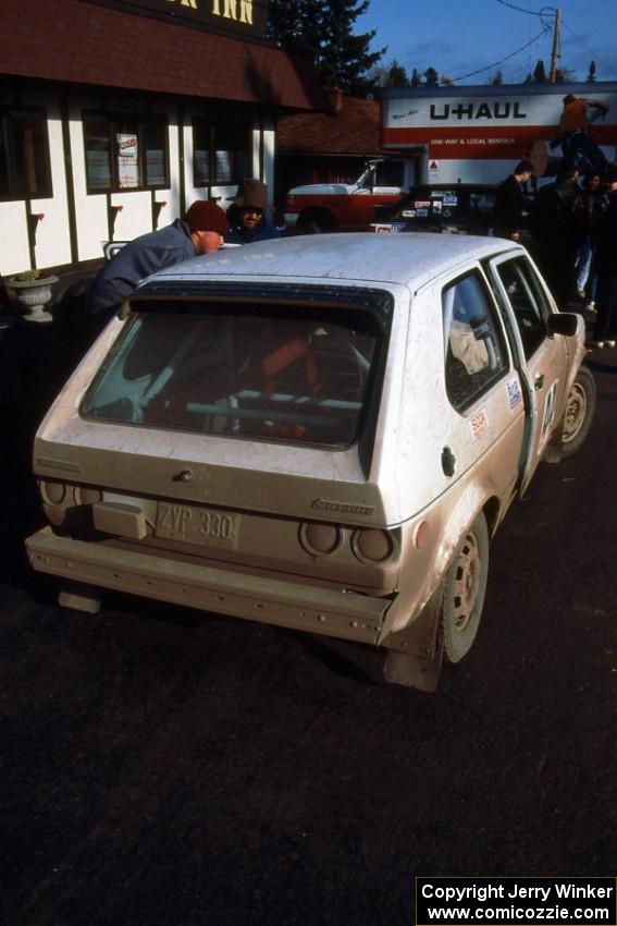 Tom VanDamme / Chuck VanDamme at the Copper Harbor service. They also DNF'ed the event in their VW Rabbit.