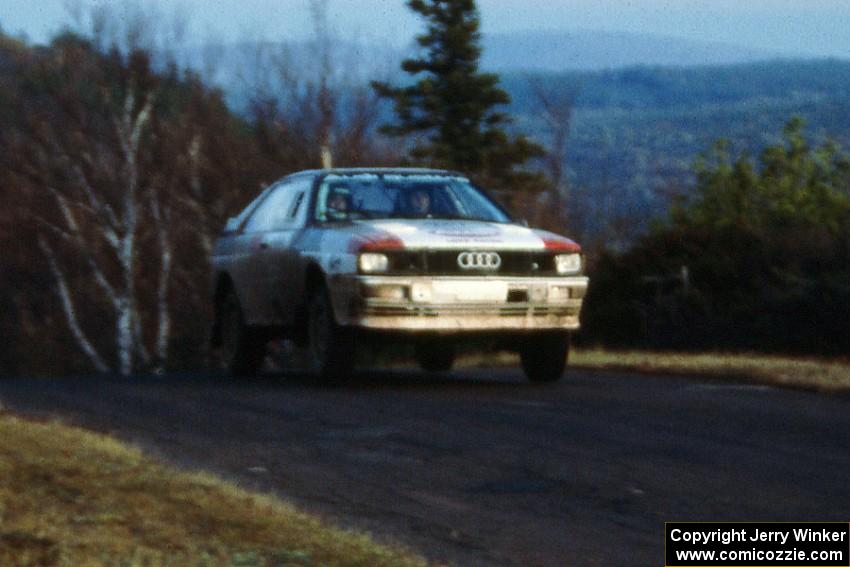 Paul Choinere / Doug Nerber took it easy over the yump in their Audi Quattro en route to a second place finish overall.