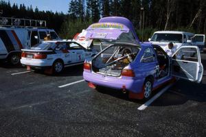 The Paul Choinere / Jeff Becker Audi Quattro S2 and Carl Merrill / John Bellefleur Ford Escort Cosworth.