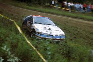 Dave Turner / Bill Gutzmann carry too much speed off the long straight in their Mitsubishi Eclipse and go into a ditch.