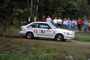 Doc Shrader / Don Gage in their Ford Escort GT at the county road spectator point.