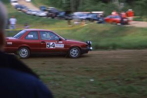 Mark Lietha / Barry Berg in their Nissan Sentra SE-R at the county road spectator point.