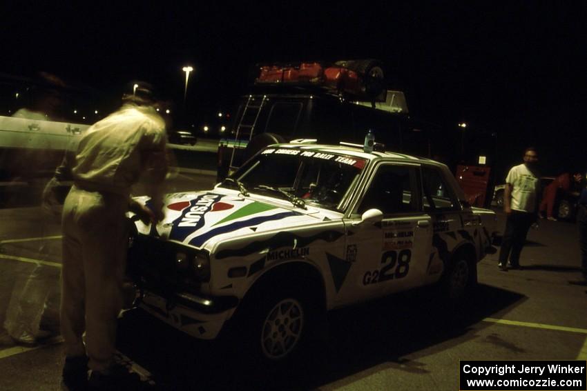 The Mike Whitman / Kevin Linville Datsun 510 gets serviced in Mahnomen.