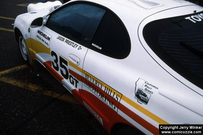 The Jason Priestley / Kevin Caffrey Toyota Celica All-Trac at parc expose on day two.