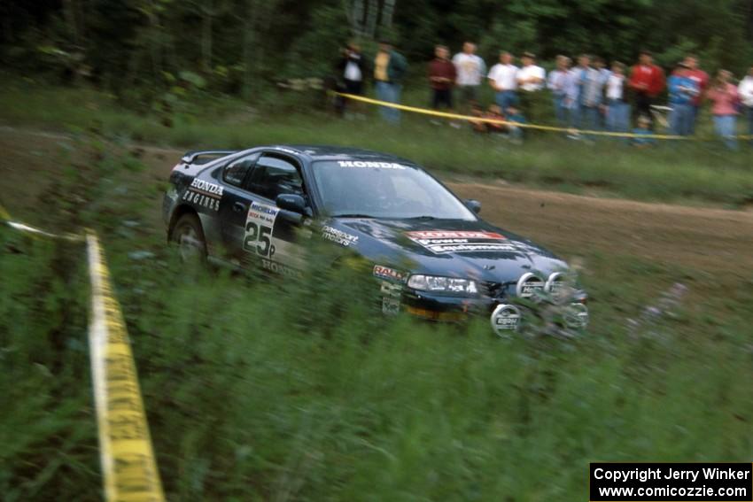 Jim Anderson / Matt Chester carry too much speed off the long straight in their Honda Prelude and go into a ditch.