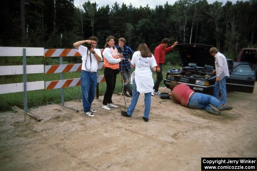 John Rhode, unk. marshal, Al ???, unk. marshal, Mike Winker (in red shirt), Norm Johnson (on ground), Dave Sanborn