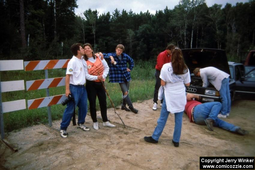 L to R) John Rhode, unk. marshal, Al ???, Mike Winker (in red shirt), unk. marshal, Norm Johnson (on ground), Dave Sanborn