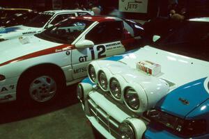 The Steve Gingras / Bill Westrick Mitsubishi Eclipse alongside the Peter Moodie / Michael Fennell Mazda 323GTR at parc expose.