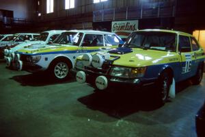 Goran Ostlund / Steve Baker SAAB 99 and Sam Bryan / Rob Walden SAAB 900 at Dee Stadium (2).