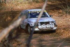 Bob Elliott / Mark Williams in their VW GTI on SS1.