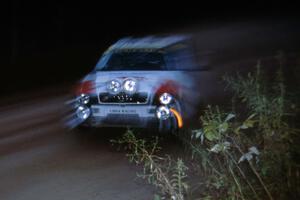 John Buffum / Jeff Becker in their Audi Quattro S2 come into the finish of Menge Creek stage.