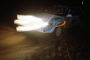 Jamaicans Peter Moodie / Michael Fennell in their Mazda 323GTR blast out of a left-hander.