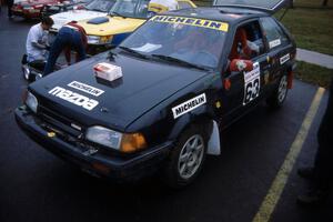 Rees Harris / Constantine Manotopoulos Mazda 323GTX at Saturday morning's parc expose.