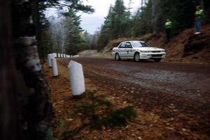 Bruce Newey / Ken Cassidy in their Misubishi Galant near the start of Delaware 1.