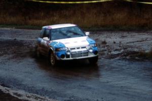 Peter Moodie / Michael Fennell Mazda 323GTR exits the delta at the Delaware Mine stage.