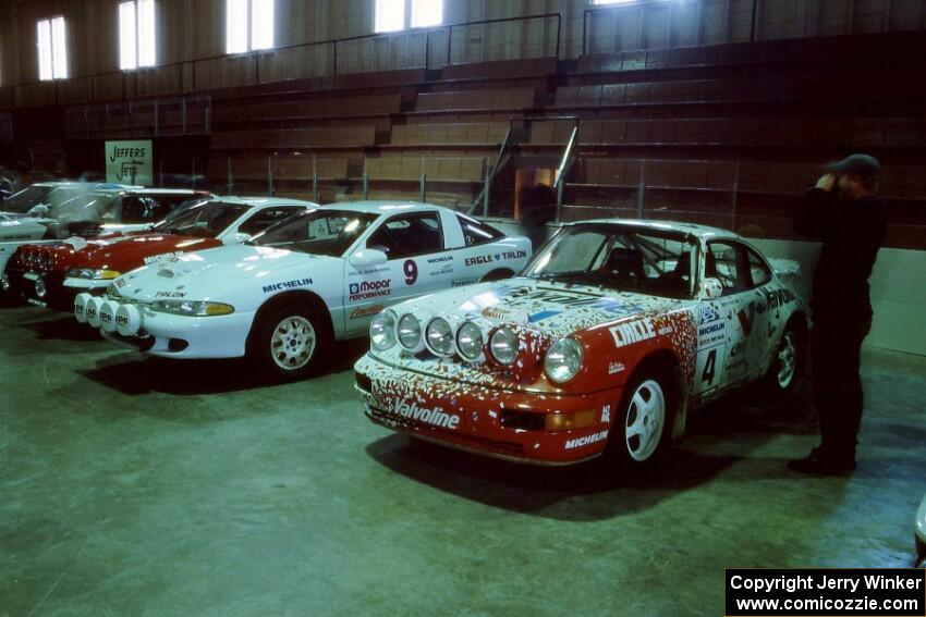 The Jeff Zwart / Martin Headland Porsche Carrera 4 alongside the Doug Shepherd / Pete Gladysz Eagle Talon.