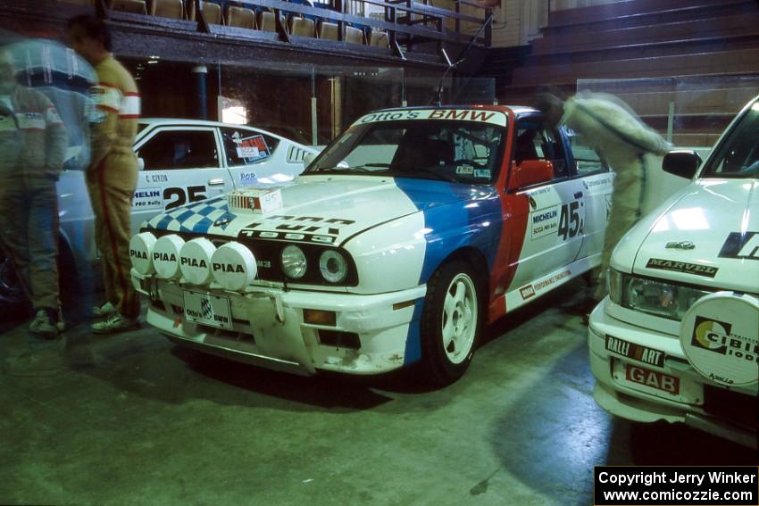 Rick Davis / Ben Greisler in their BMW M3 at parc expose at Dee Stadium.