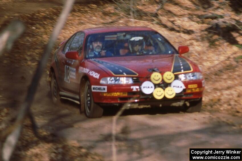 Walt Peterson / Harry Pressey in their Honda Prelude at the finish of SS1.